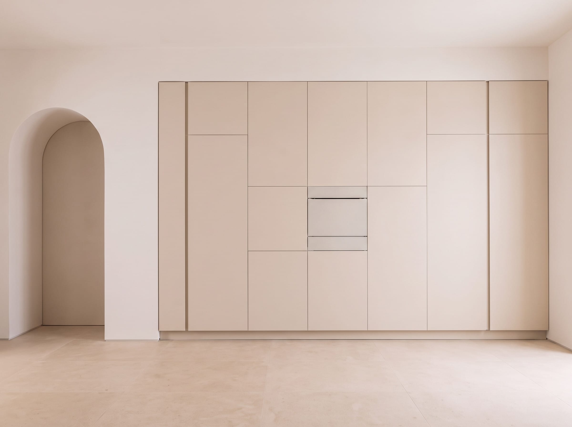 Honed Block Island: cabinetry elevation