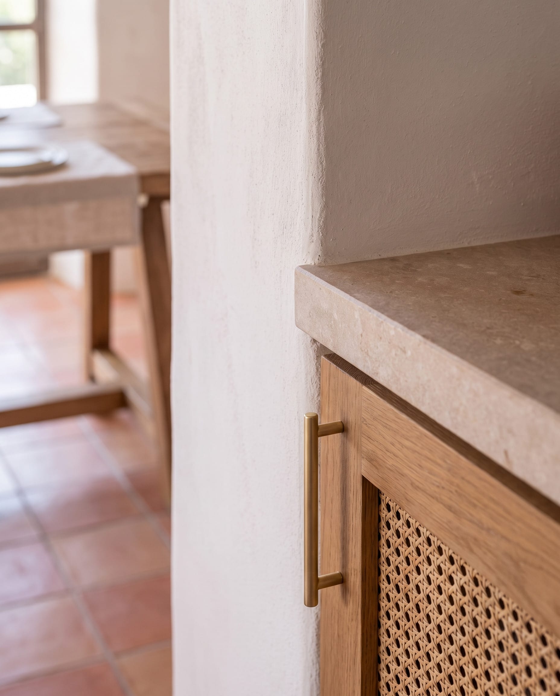 Limewash Mediterranean Kitchen: material detail