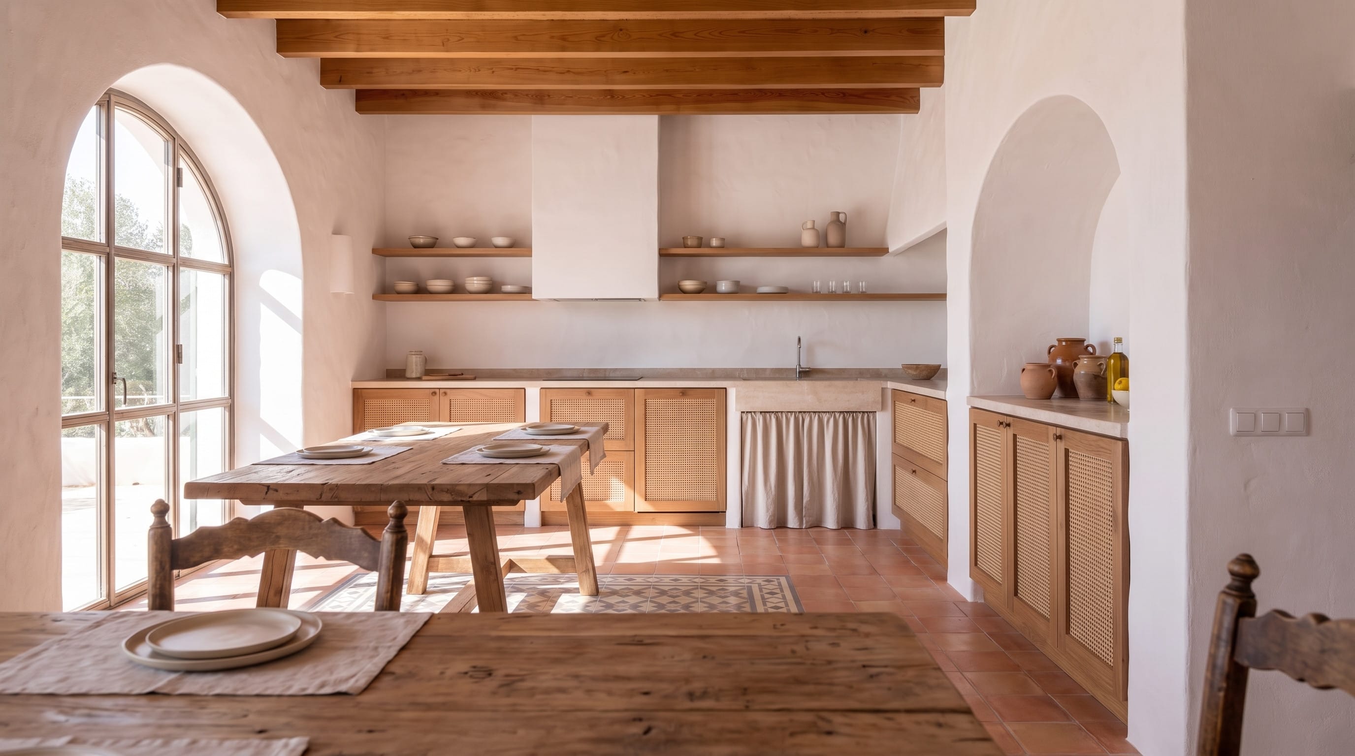 Limewash Mediterranean Kitchen: from dining