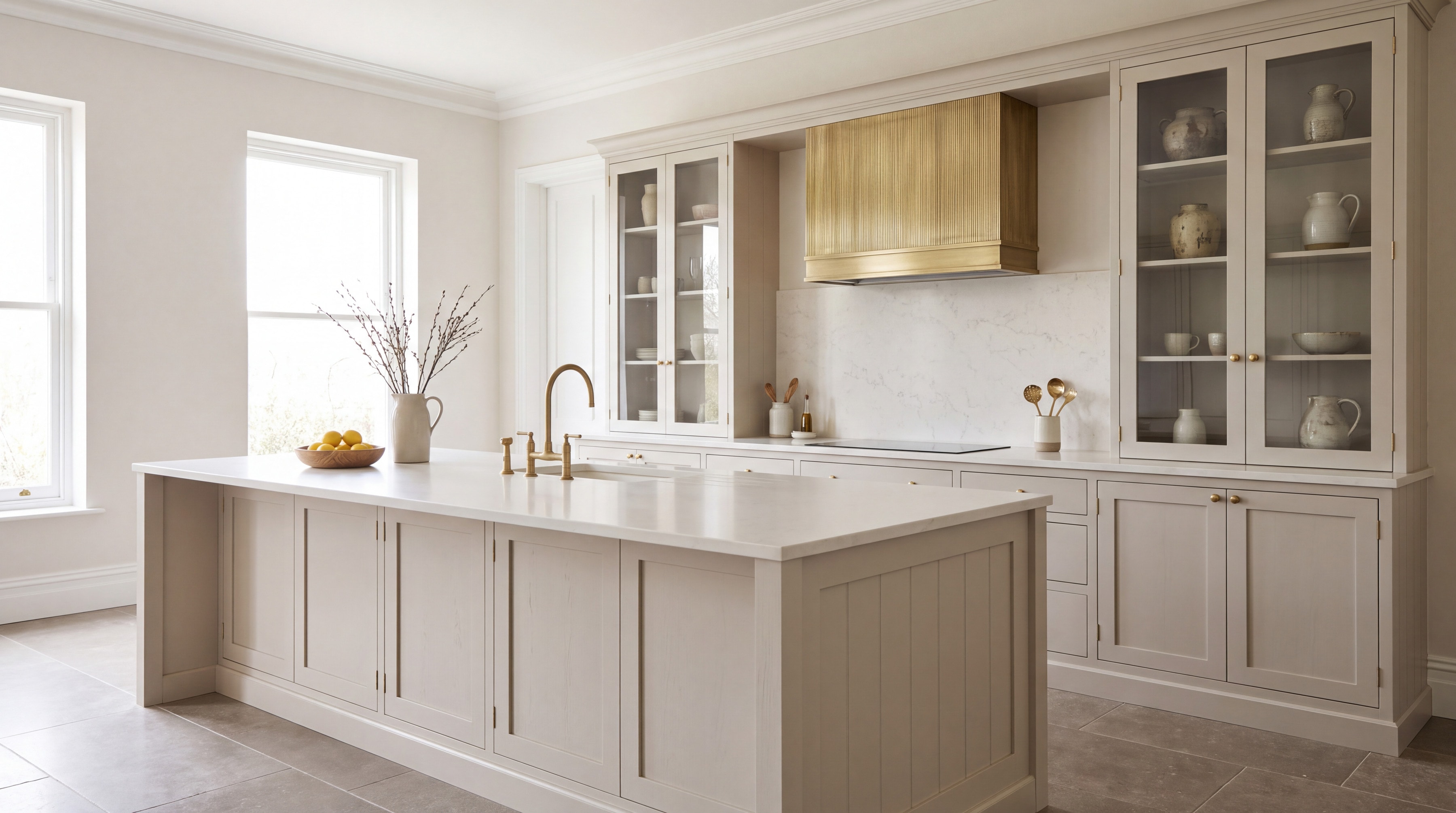 Panelled Contemporary Classic Kitchen: wide view