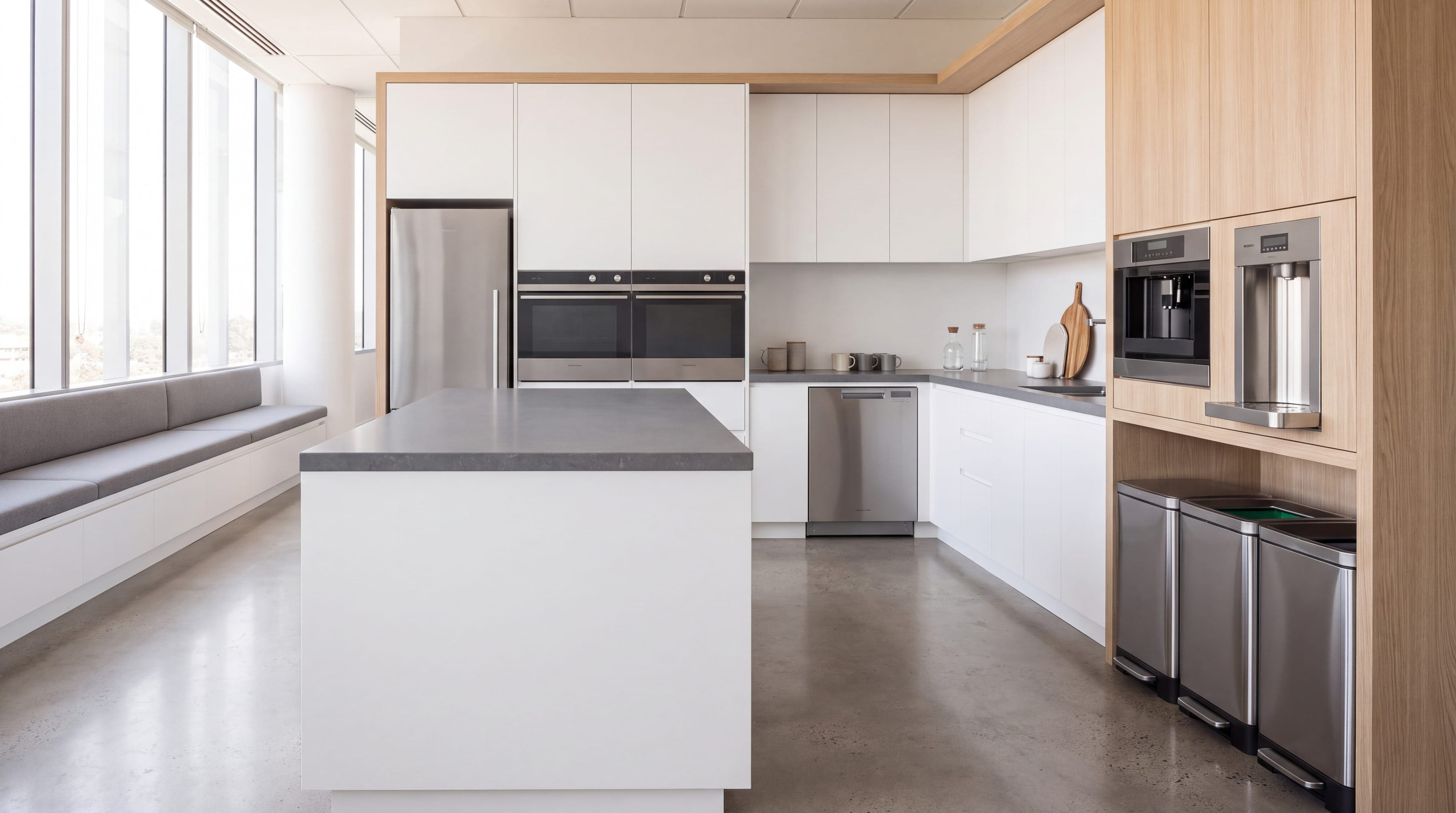 Office Pantry Kitchen: wide view