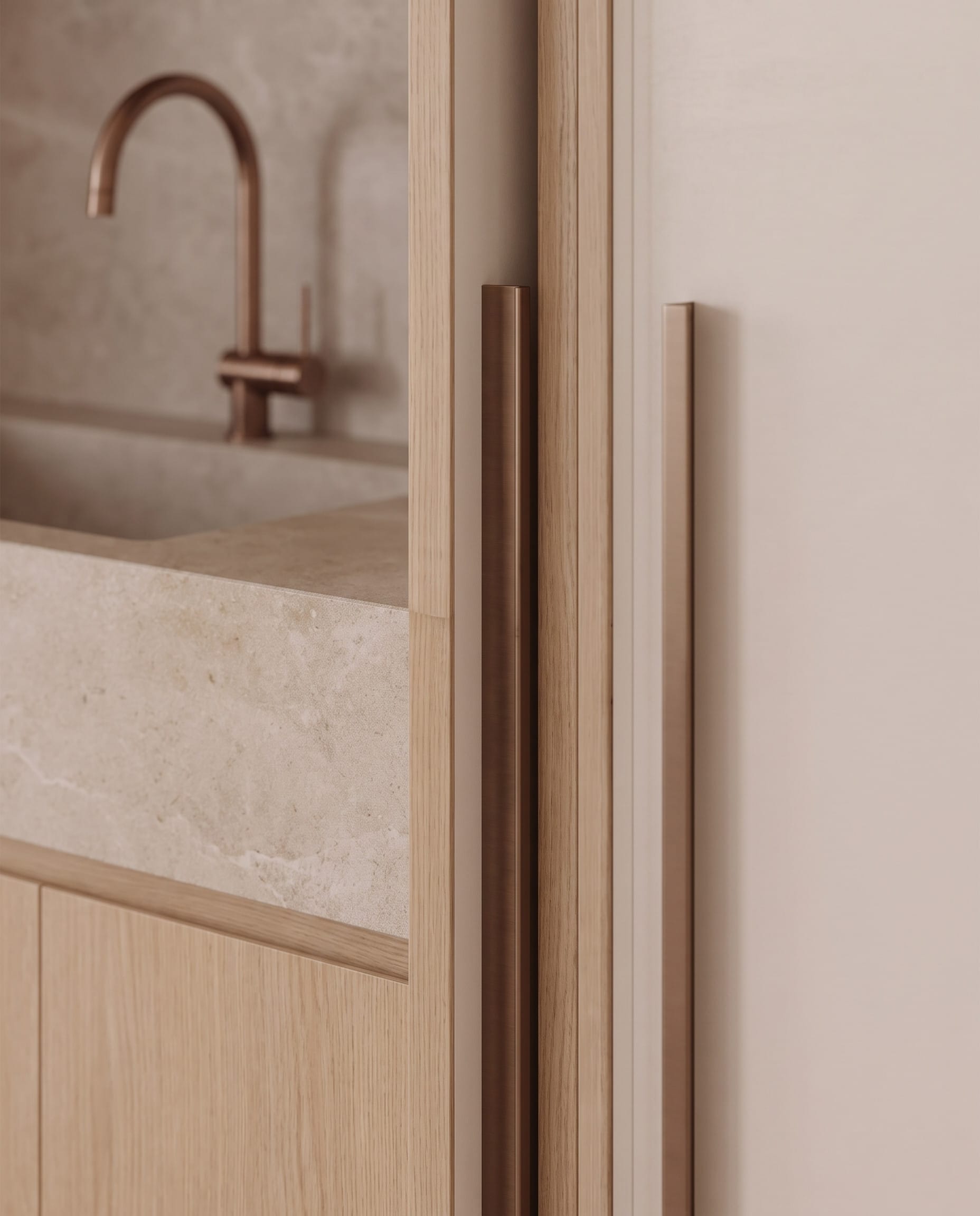 Folding-door Hidden Kitchen: material detail