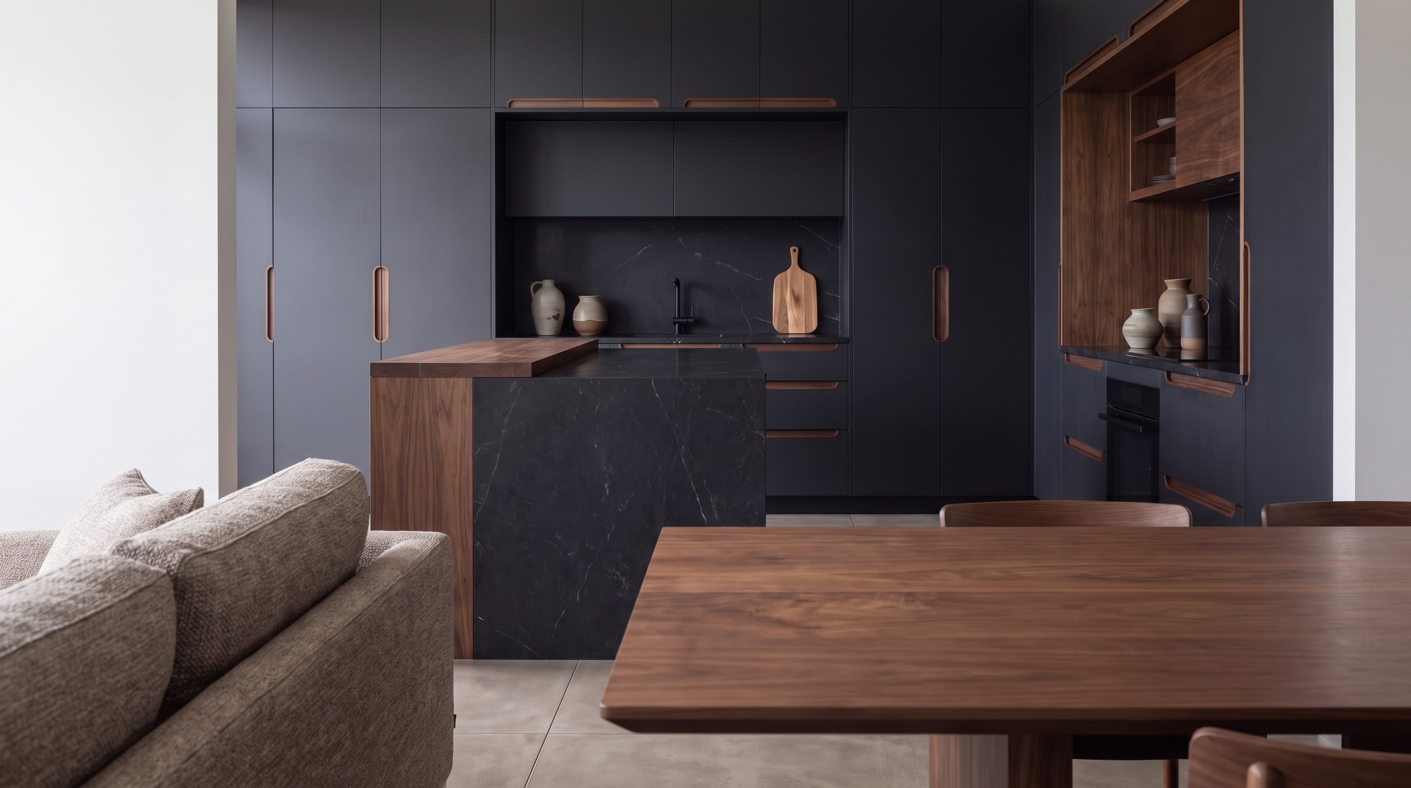 Nero Veined Kitchen: from dining