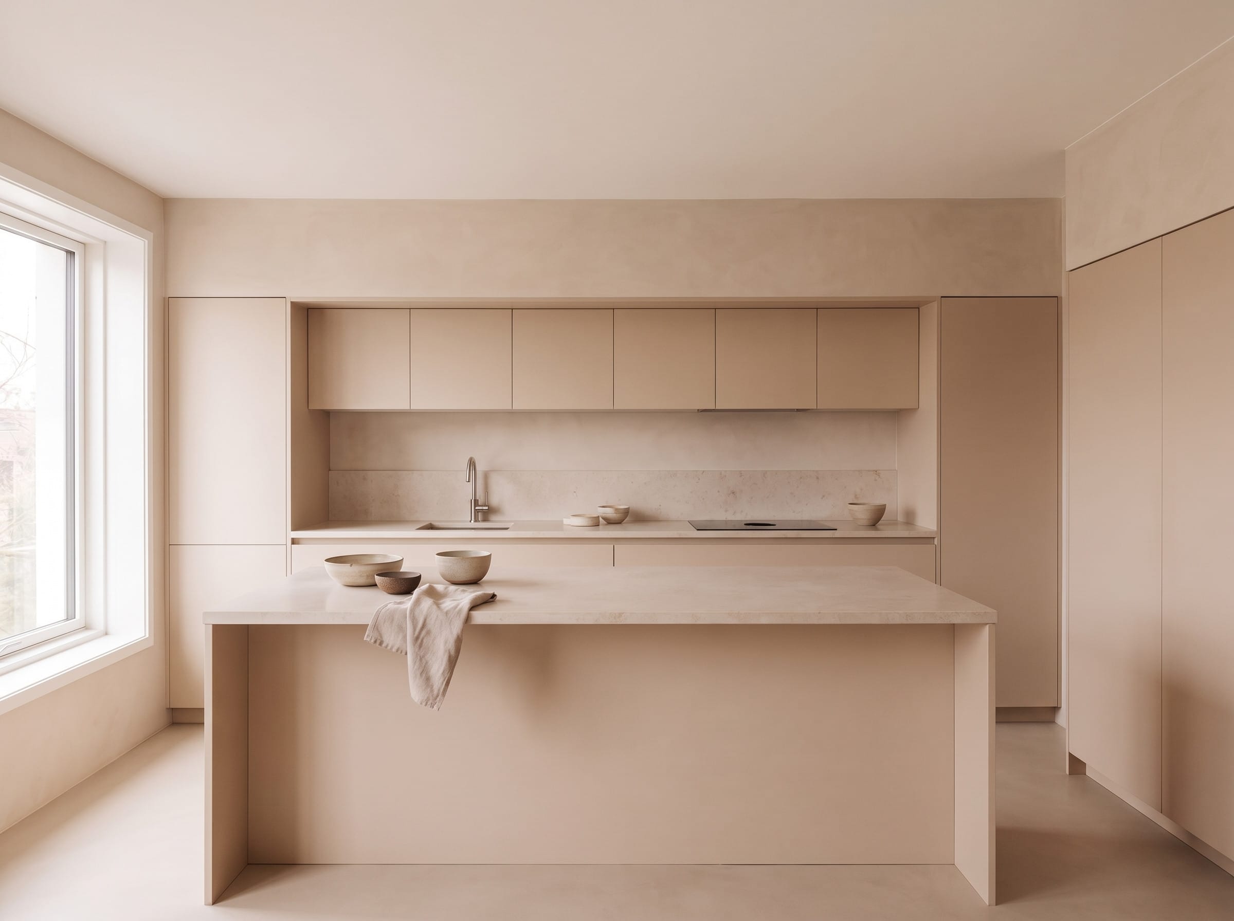 Oat Monochrome Kitchen: cabinetry elevation