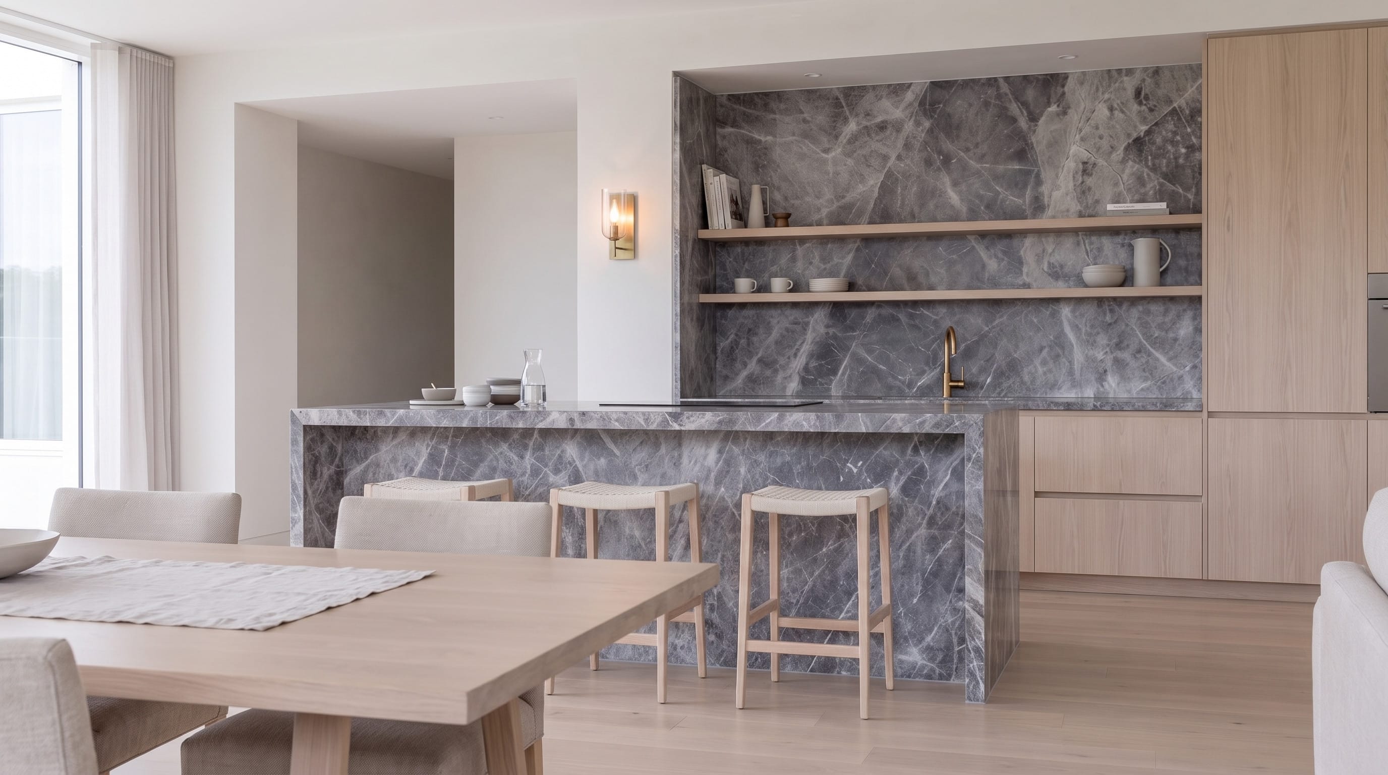 Grey Veined Island: from dining