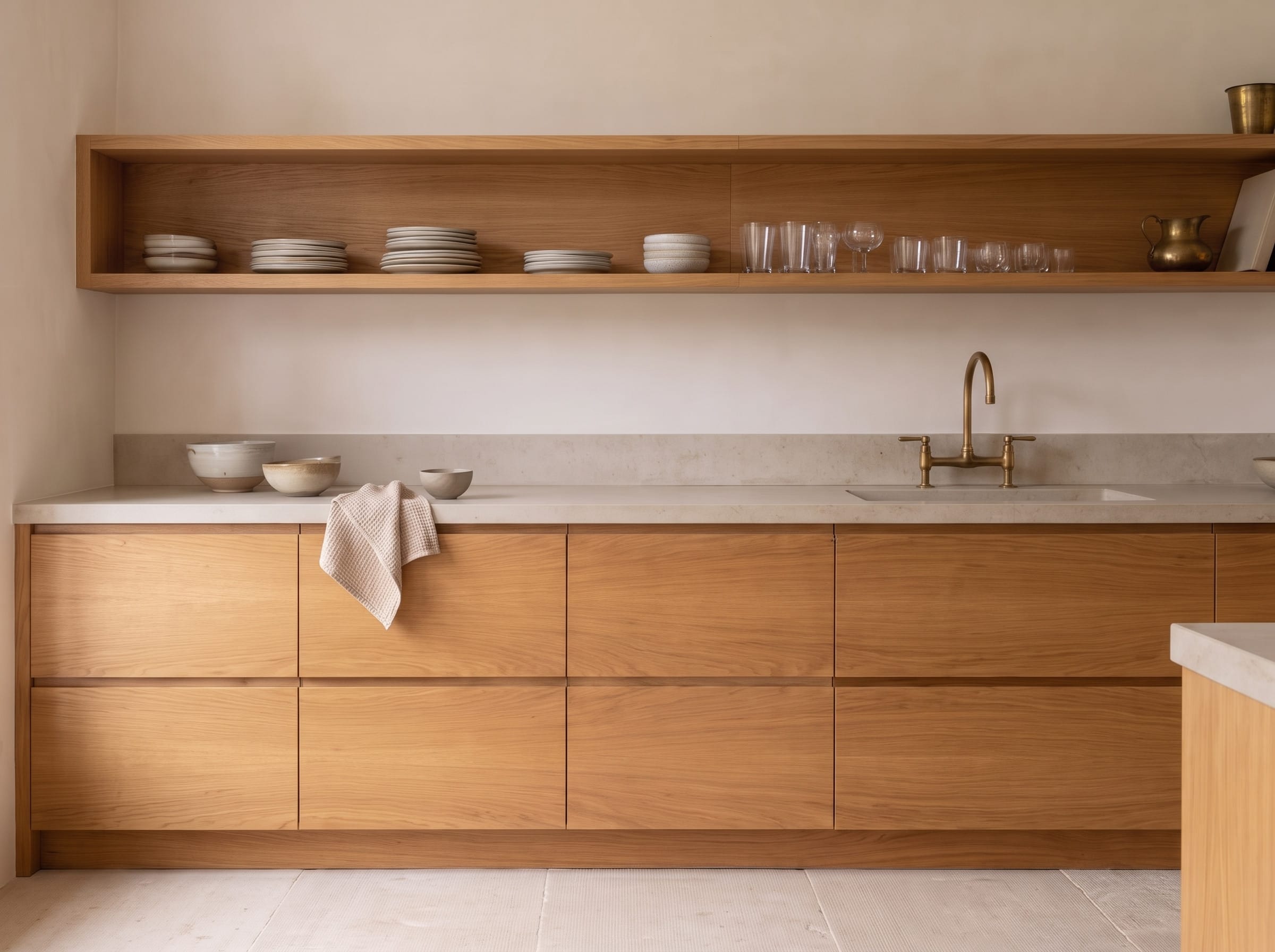 Rift Oak Gallery Kitchen: cabinetry elevation
