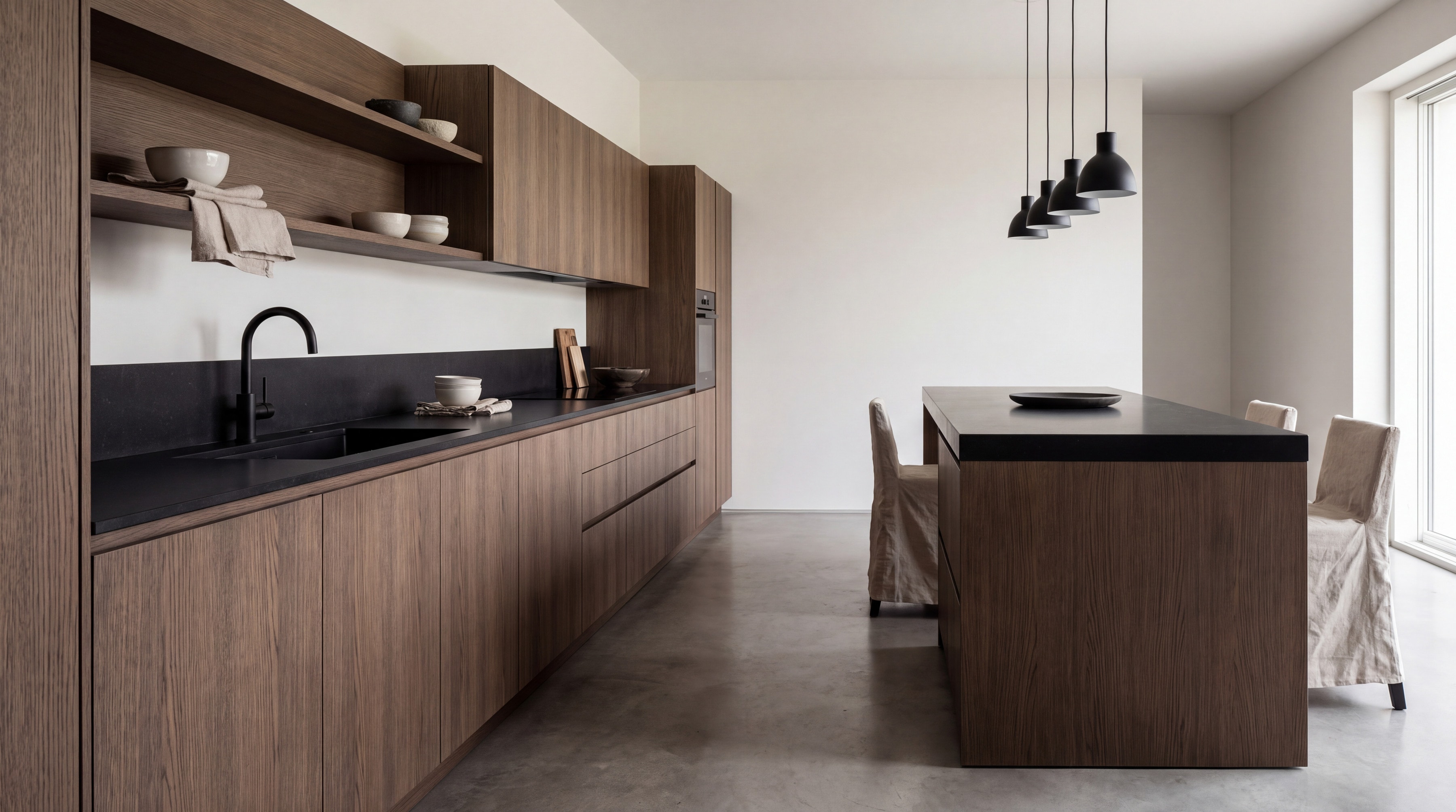 Smoked Oak Kitchen: wide view