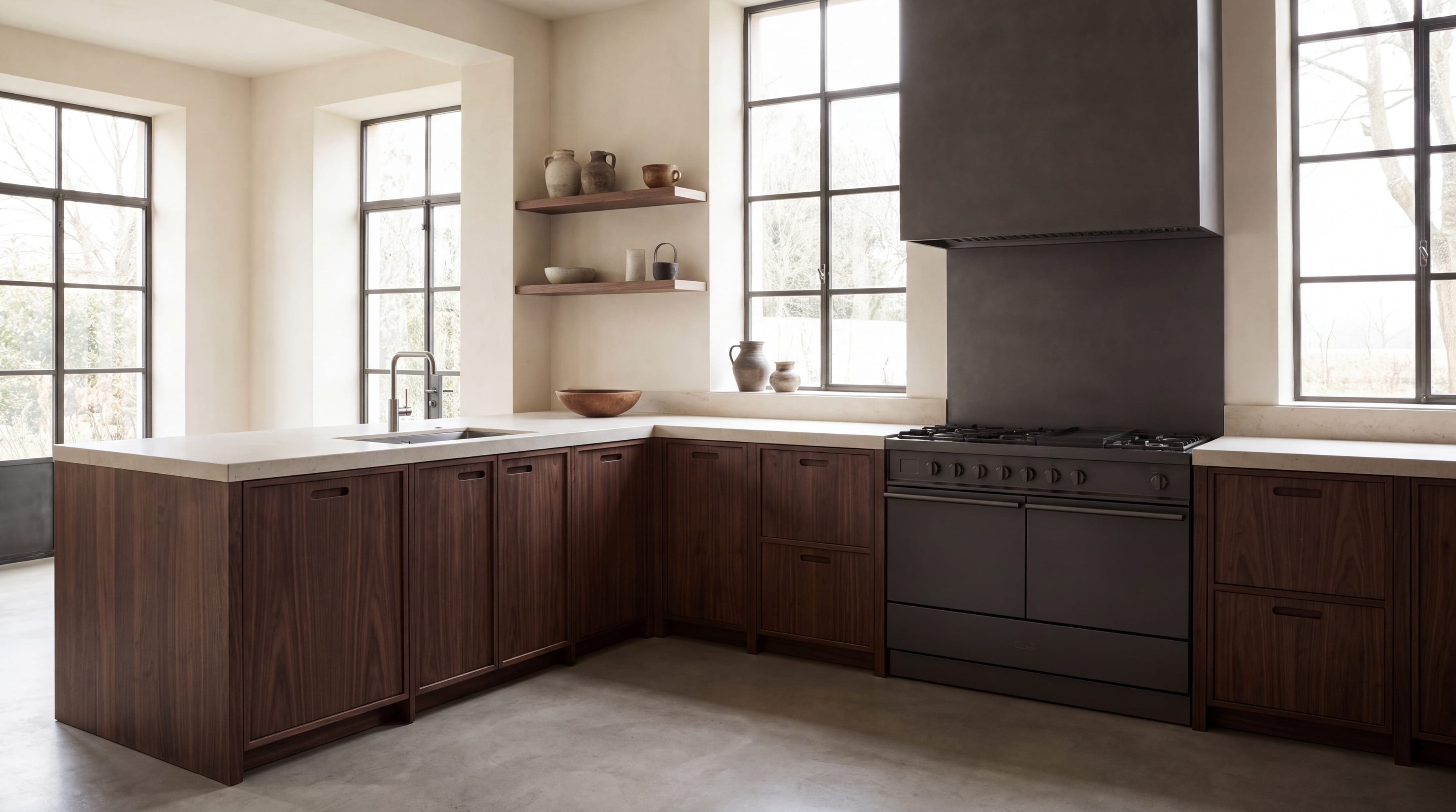 Walnut Studio Kitchen: wide view